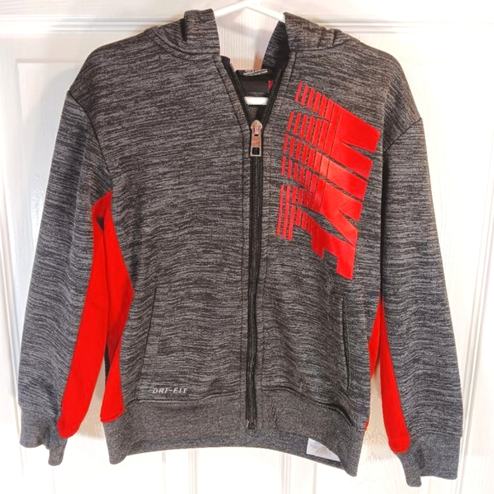 Nike Boys Full Zip Hoodie Dri-Fit Athletic Jacket Kids Size M